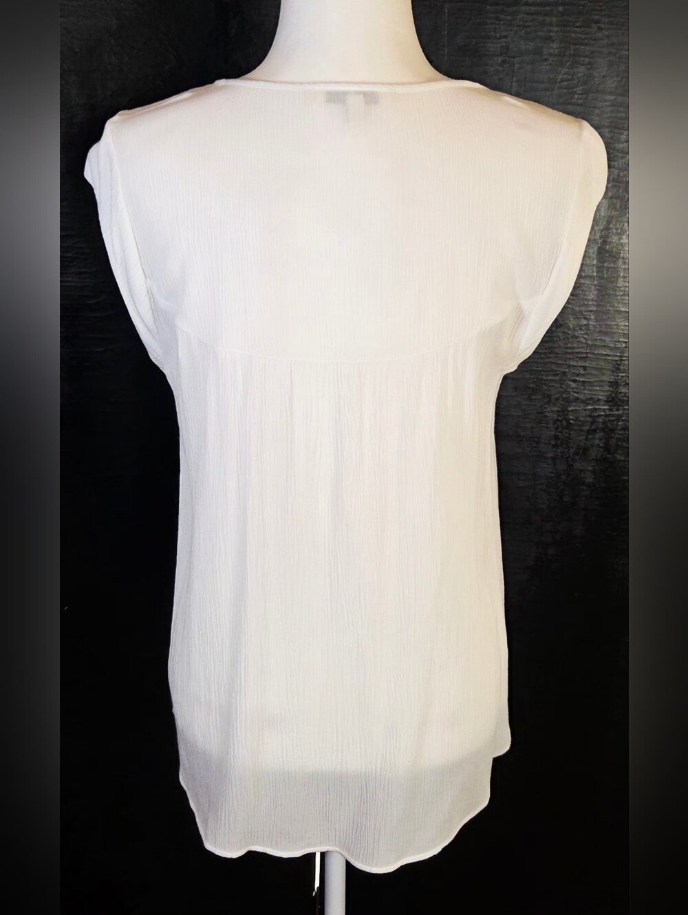 Black Rainn White Boho Lace Inset Keyhole Tassel Gauze Tunic Top M - Picture 7 of 10
